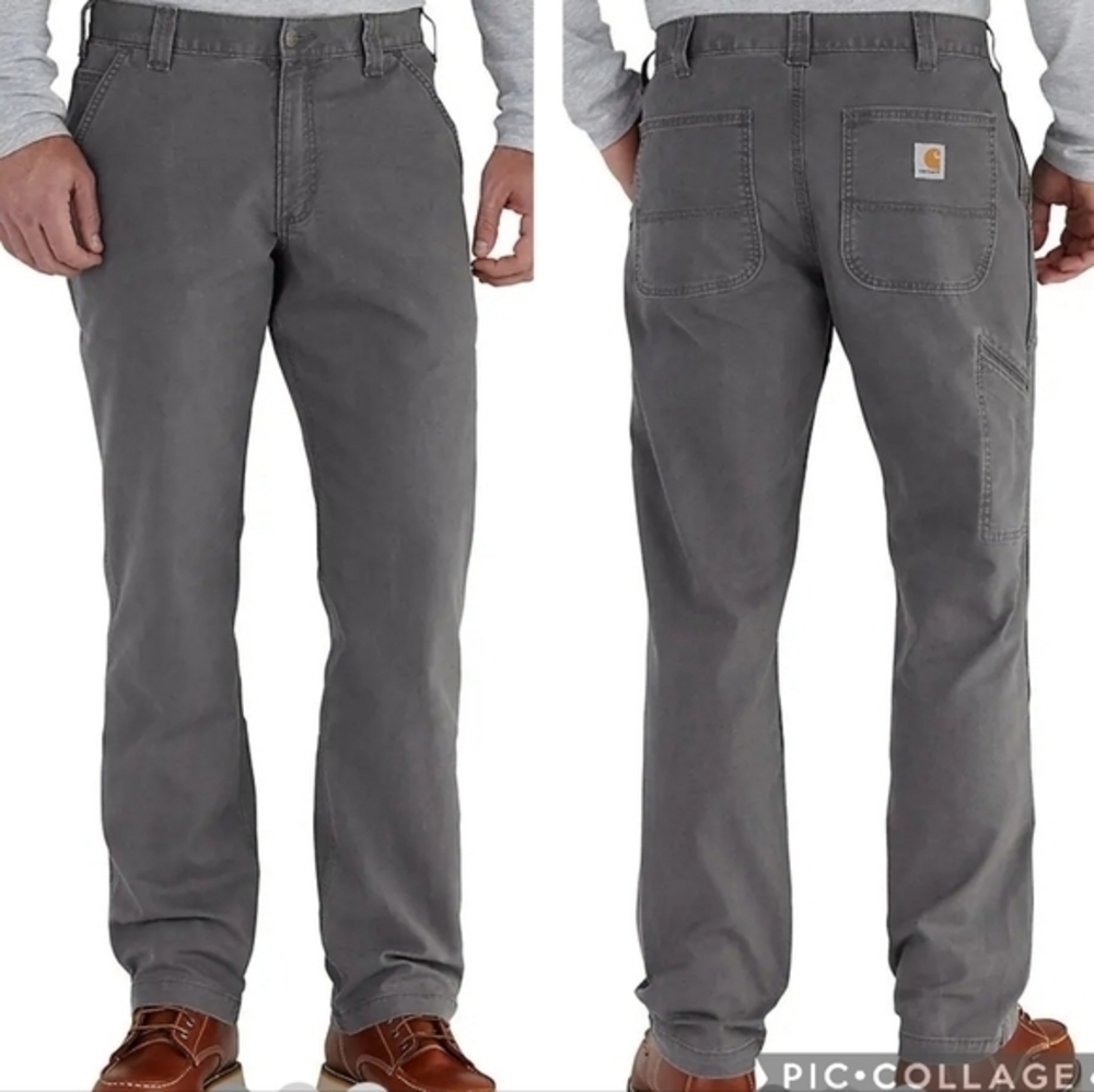 Carhartt Men's Rugged Flex Relaxed‎ Fit Canvas Work Pant Gravel Grey Size 40x30
